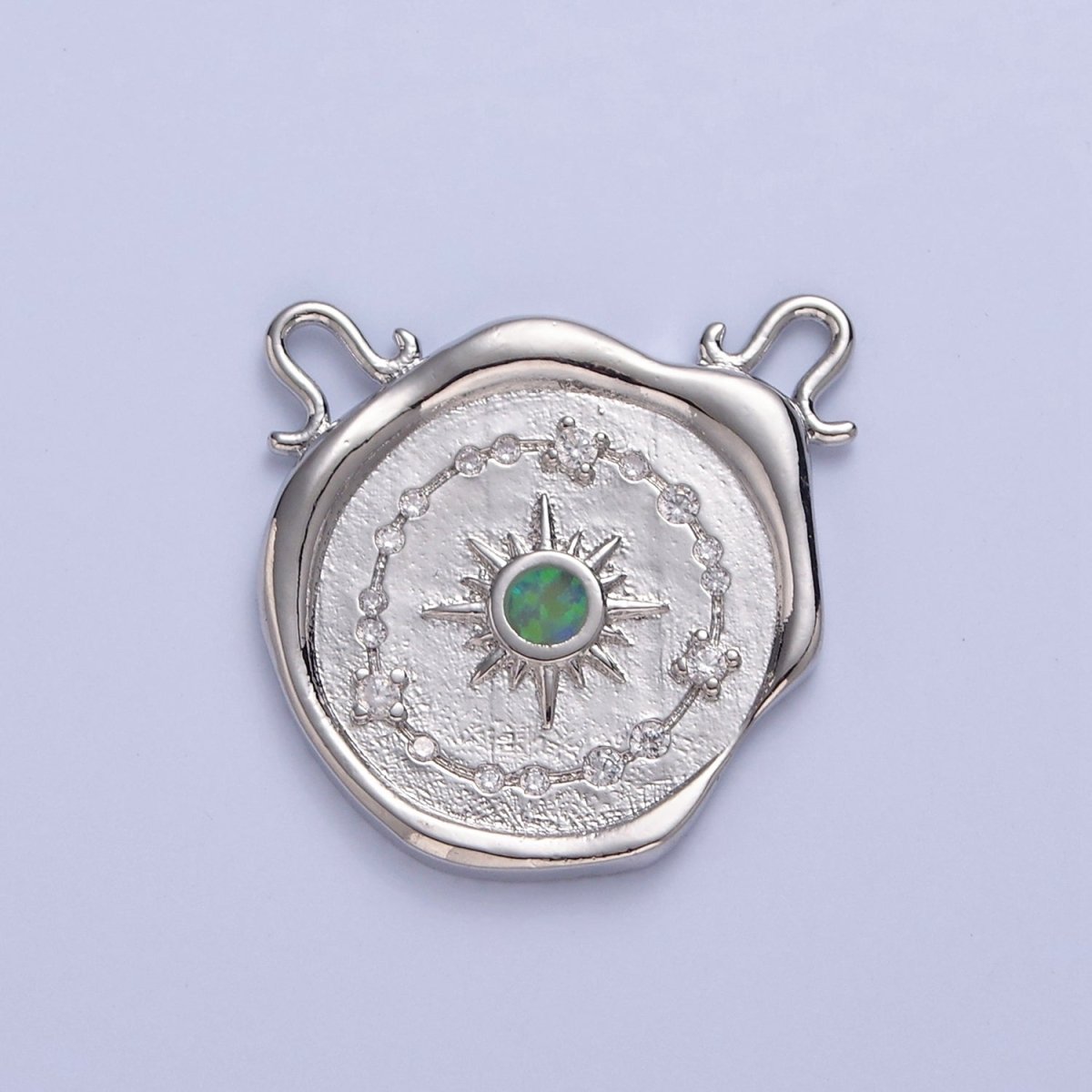 Opal Sun Burst Charm Connector For Necklace Dangle Charm with Two Hole Charm F-645~F650 - DLUXCA