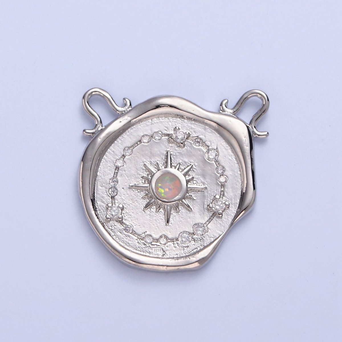 Opal Sun Burst Charm Connector For Necklace Dangle Charm with Two Hole Charm F-645~F650 - DLUXCA