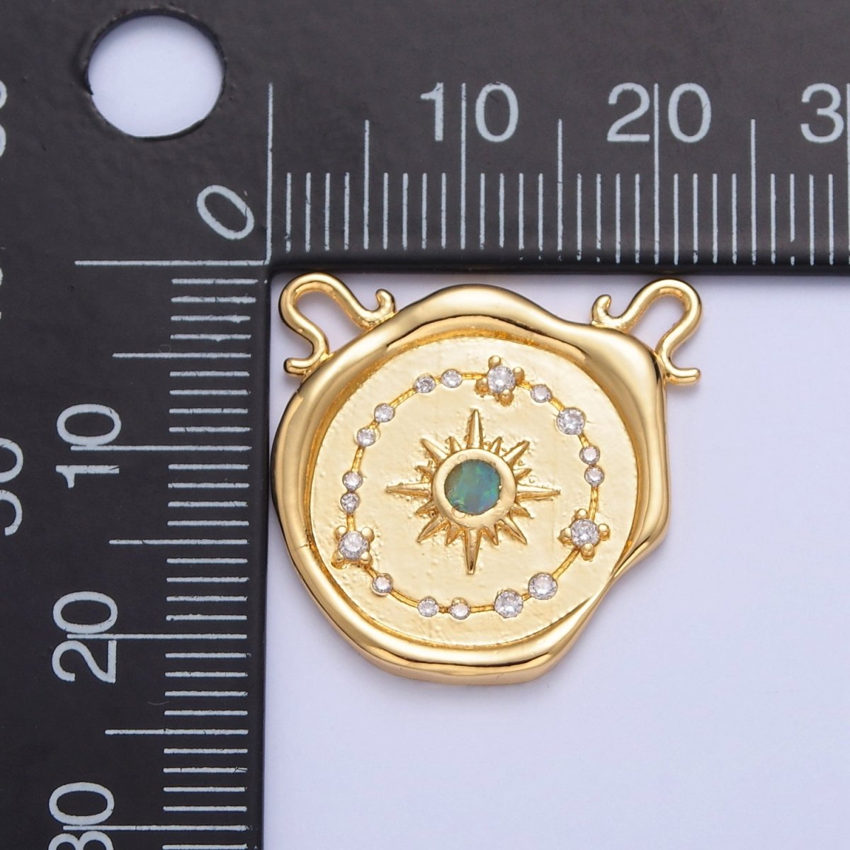 Opal Sun Burst Charm Connector For Necklace Dangle Charm with Two Hole Charm F-645~F650 - DLUXCA