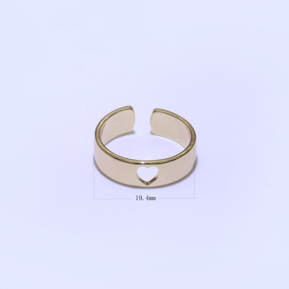 Open Heart 18K Gold Filled Ring Open Adjustable Ring Simple Stacking Jewelry O-437 - DLUXCA