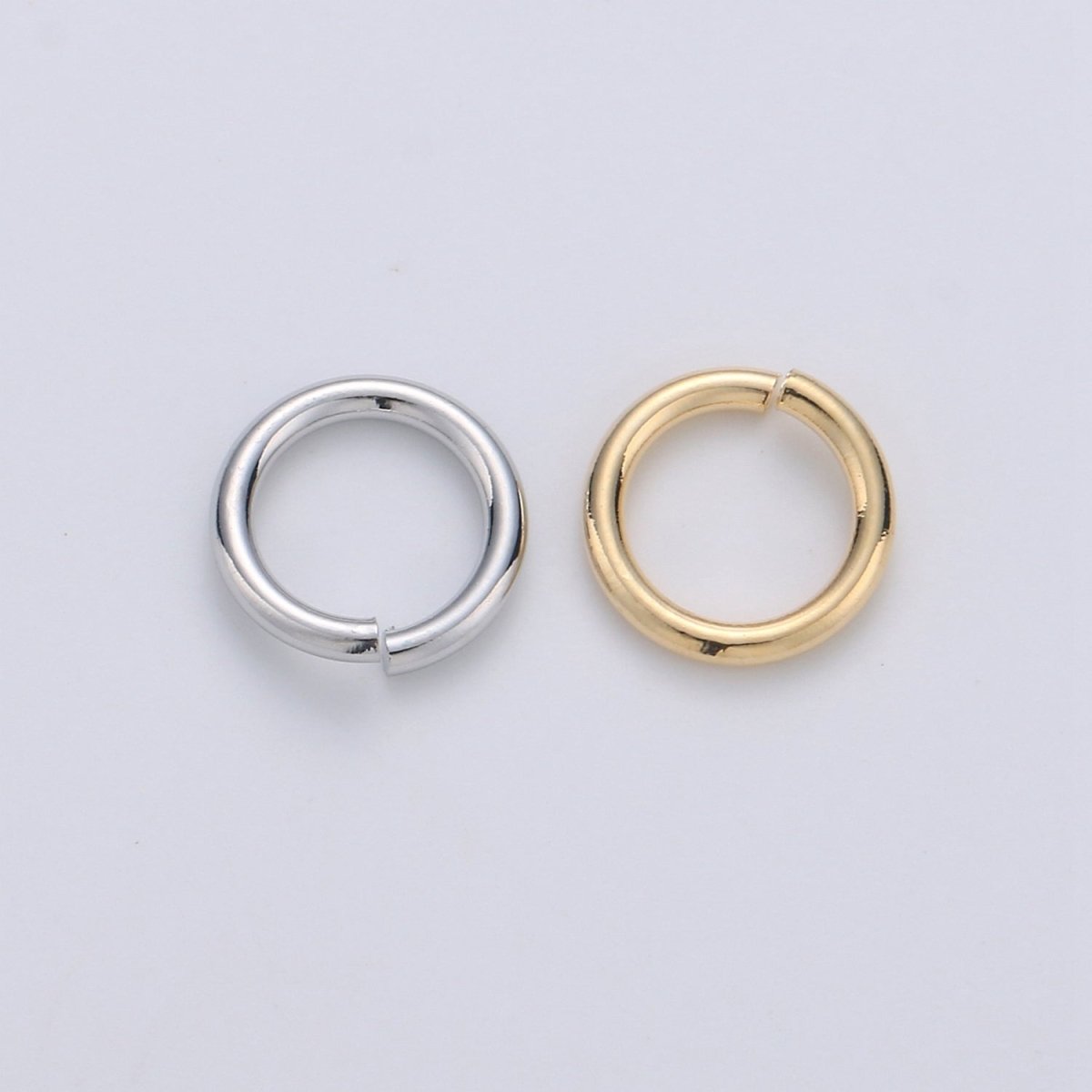 Open Jump Ring Real Gold Plated Jump Ring 5mm 6mm 7mm 8mm 10mm with 18 gauge / 1mm thickness for Jewelry Supply Component 10gram O-024 O-032 ~ O-037 - DLUXCA