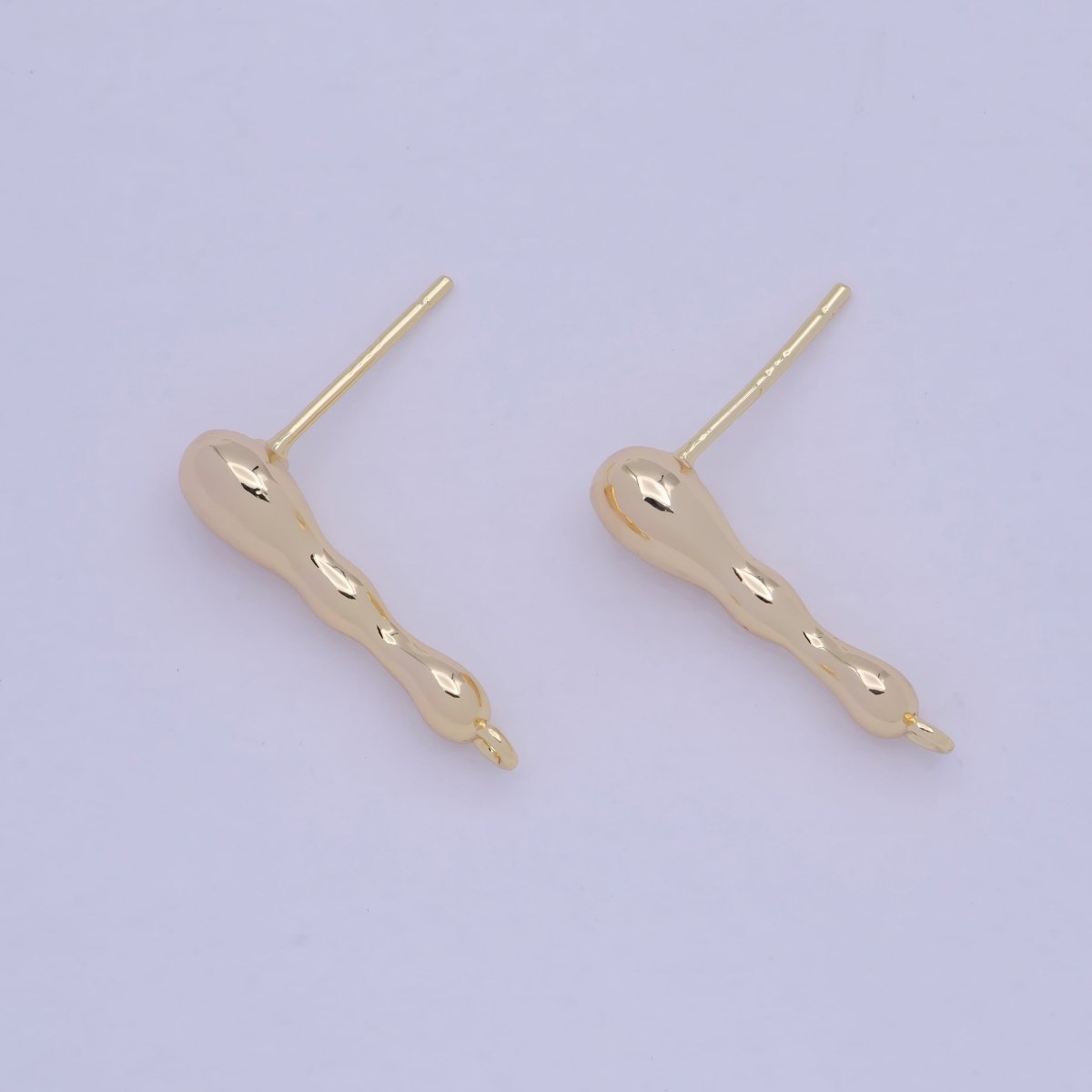 Open Link Stud Earring Gold Bar 20mm drop for Earring Supply L-731 - DLUXCA