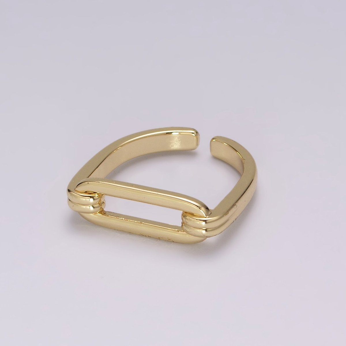 Open Signet Gold ring gold Filled Open Adjustable Signet ring minimalist jewelry stackable Ring U-142 U-143 - DLUXCA