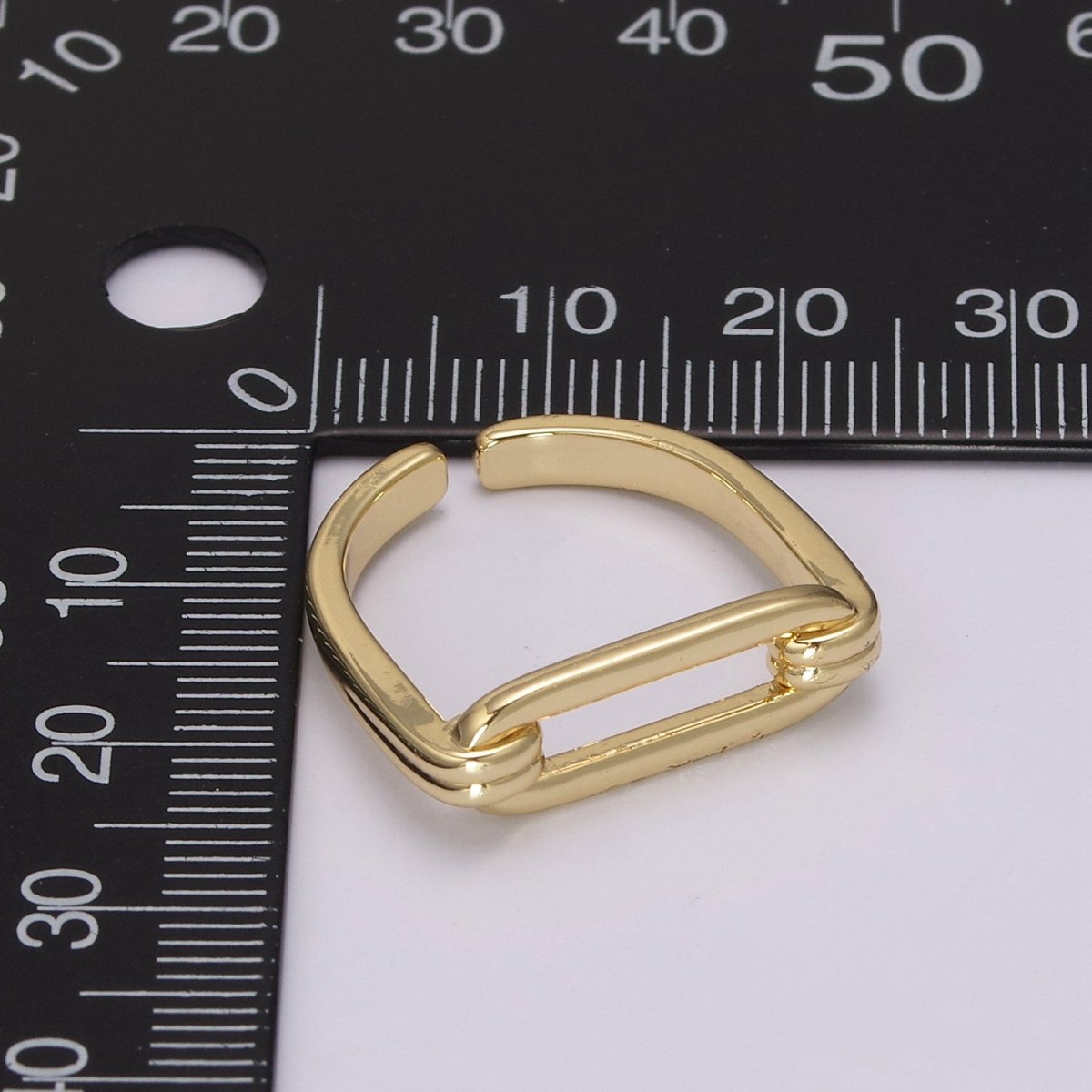 Open Signet Gold ring gold Filled Open Adjustable Signet ring minimalist jewelry stackable Ring U-142 U-143 - DLUXCA