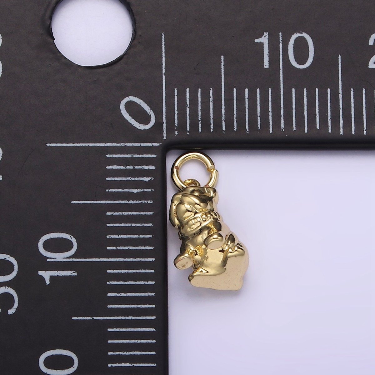 OS 14K Gold Filled 11.5mm Pug Bull Dog Pet Animal Mini Add-On Charm | AG217 - DLUXCA