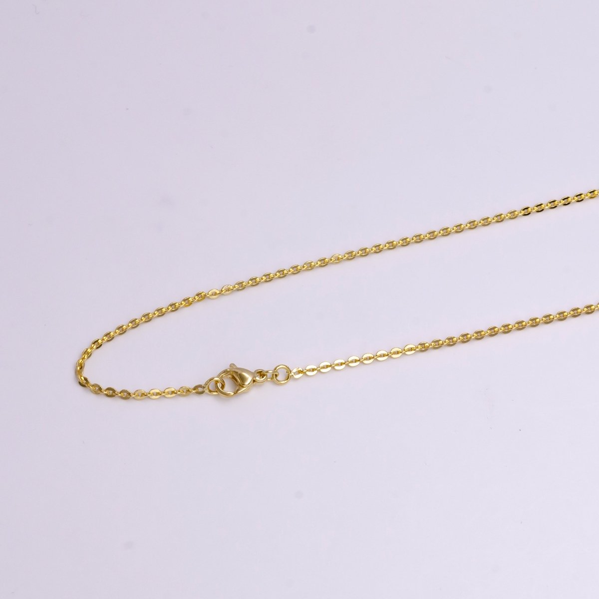 OS 14K Gold Filled 1.7mm Rolo Cable 17.5 Inch Layering Chain Necklace | WA-1904 - DLUXCA