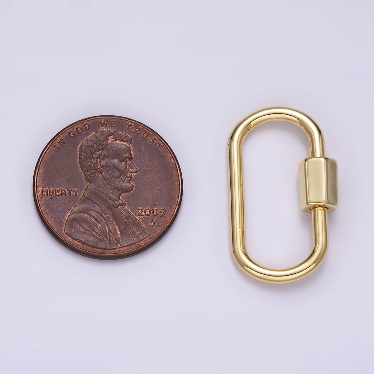 OS 14K Gold Filled 23mm Oblong Oval Carabiner Minimalist Jewelry Findings Supply | Z623 - DLUXCA