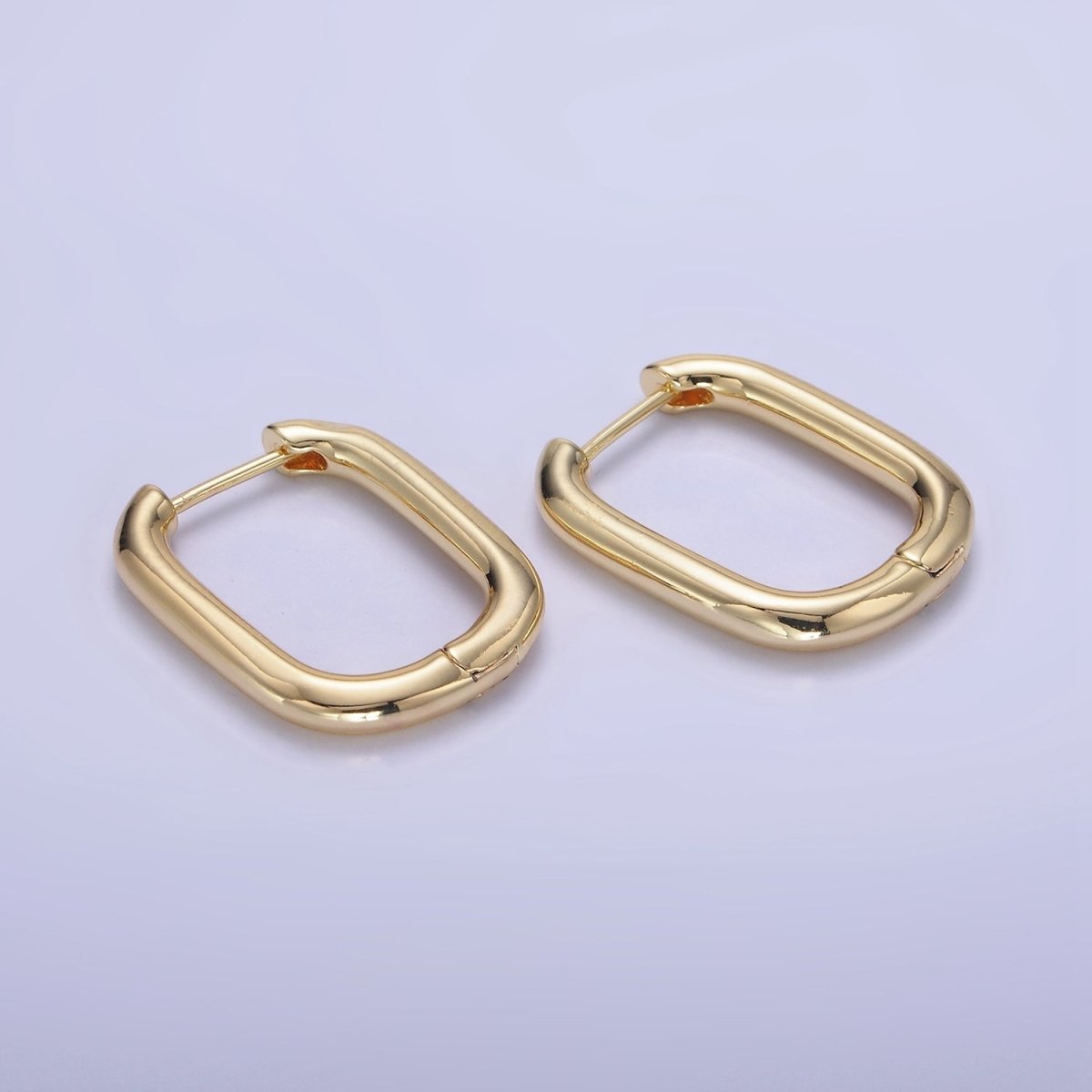 OS 14K Gold Filled 25mm Minimalist Oblong Hoop Earrings | AE520 - DLUXCA