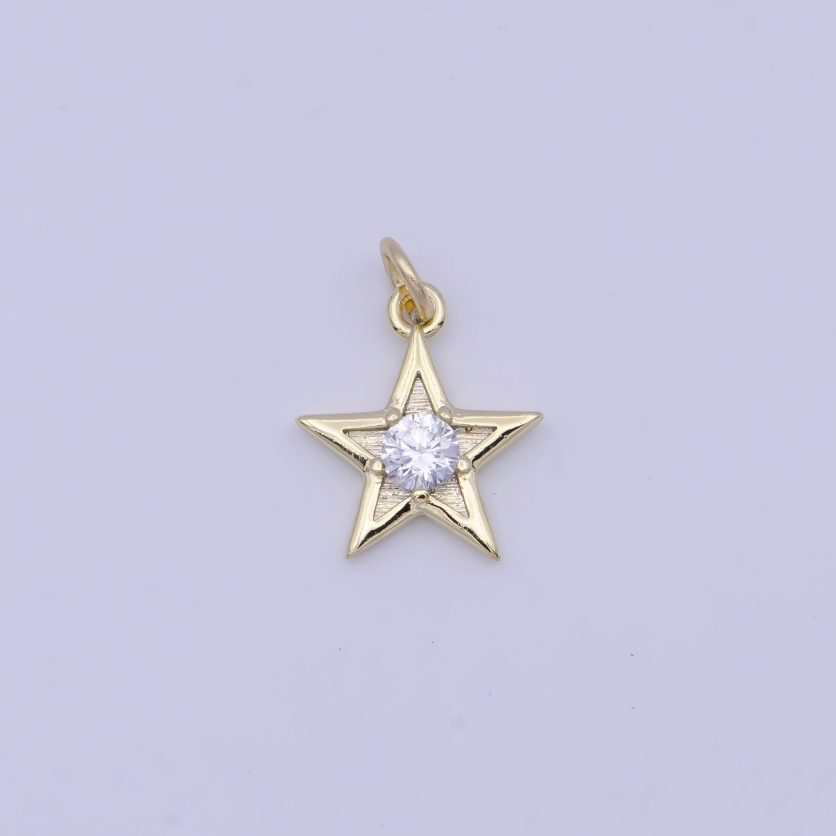 OS 14K Gold Filled Celestial Star Round Cubic Zirconia CZ | X712 - DLUXCA