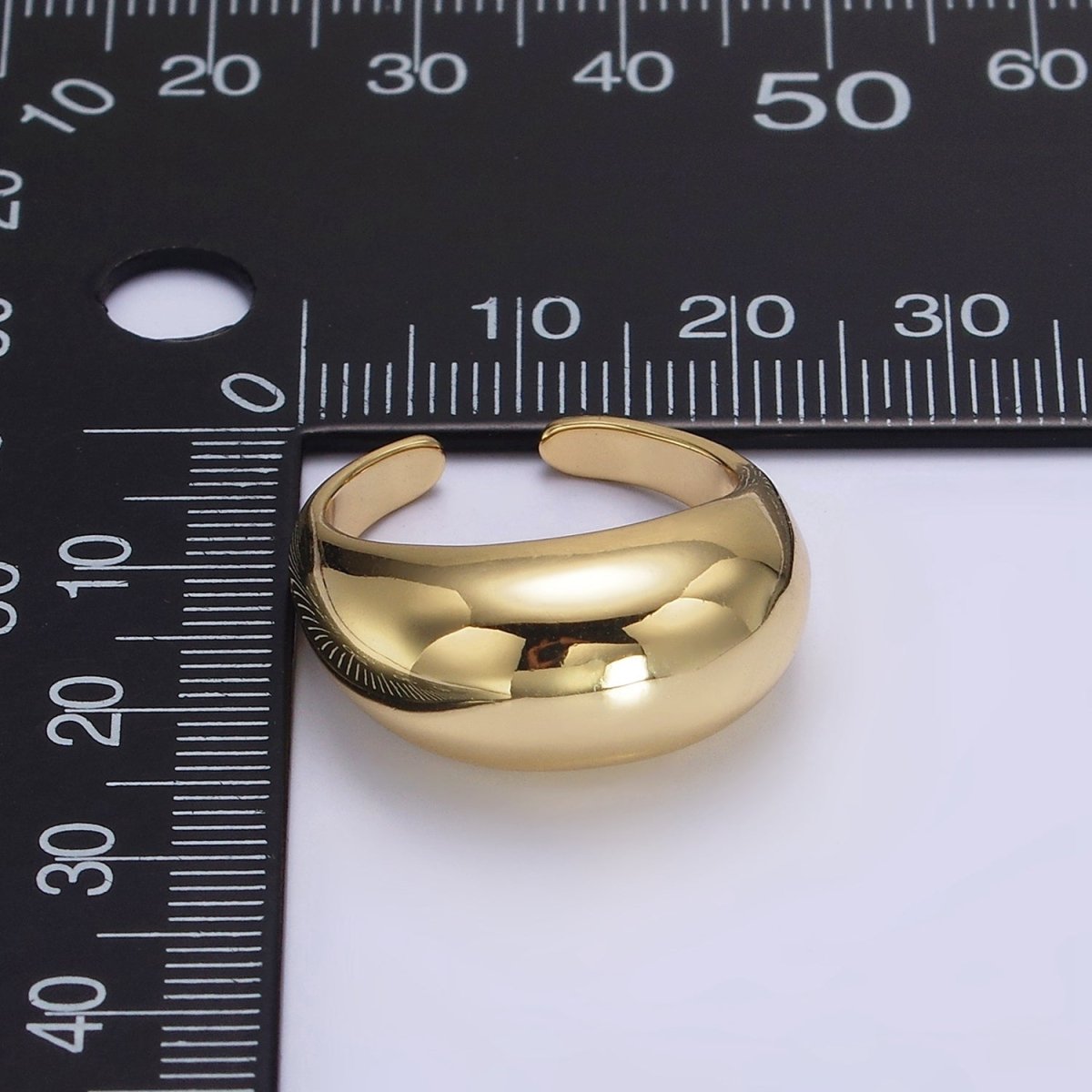 OS 14K Gold Filled Chubby Minimalist Band Statement Ring | O-574 - DLUXCA