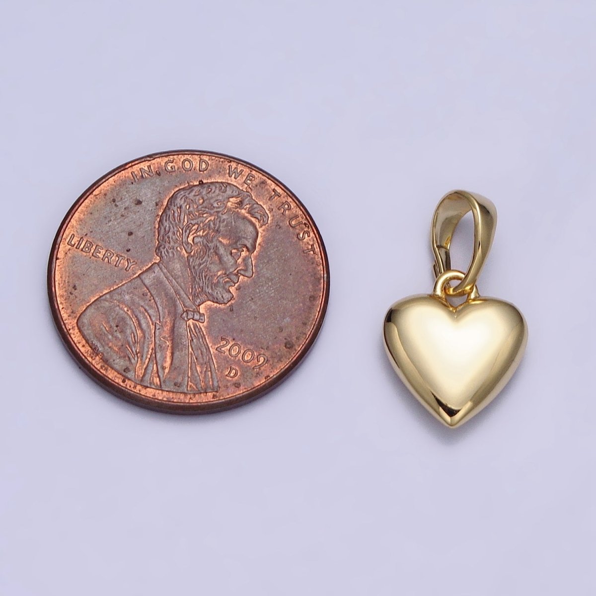 OS 14K Gold Filled Double Sided Heart Filigree Mini Valentine Pendant | AA040 - DLUXCA