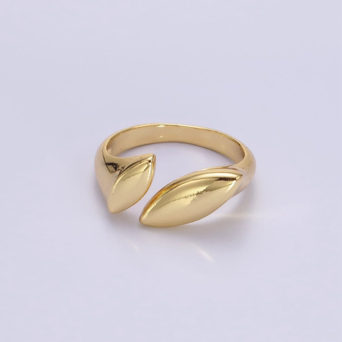 OS 14K Gold Filled Double Sphere Minimalist Open Claw Ring | O1054 - DLUXCA