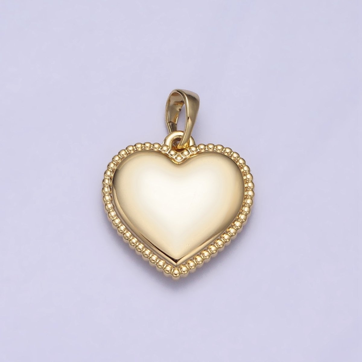 OS 14K Gold Filled Heart Valentine Minimalist Beaded Pendant | AA047 - DLUXCA