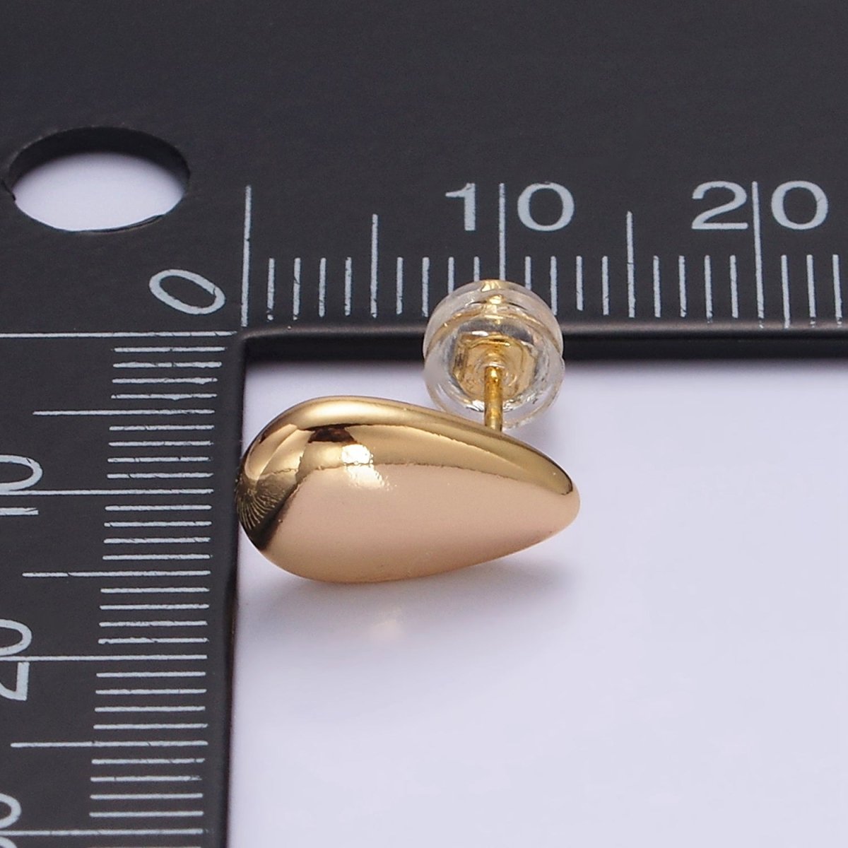 OS 16K Gold Filled 13mm Teardrop Minimalist Stud Earrings | AE894 - DLUXCA