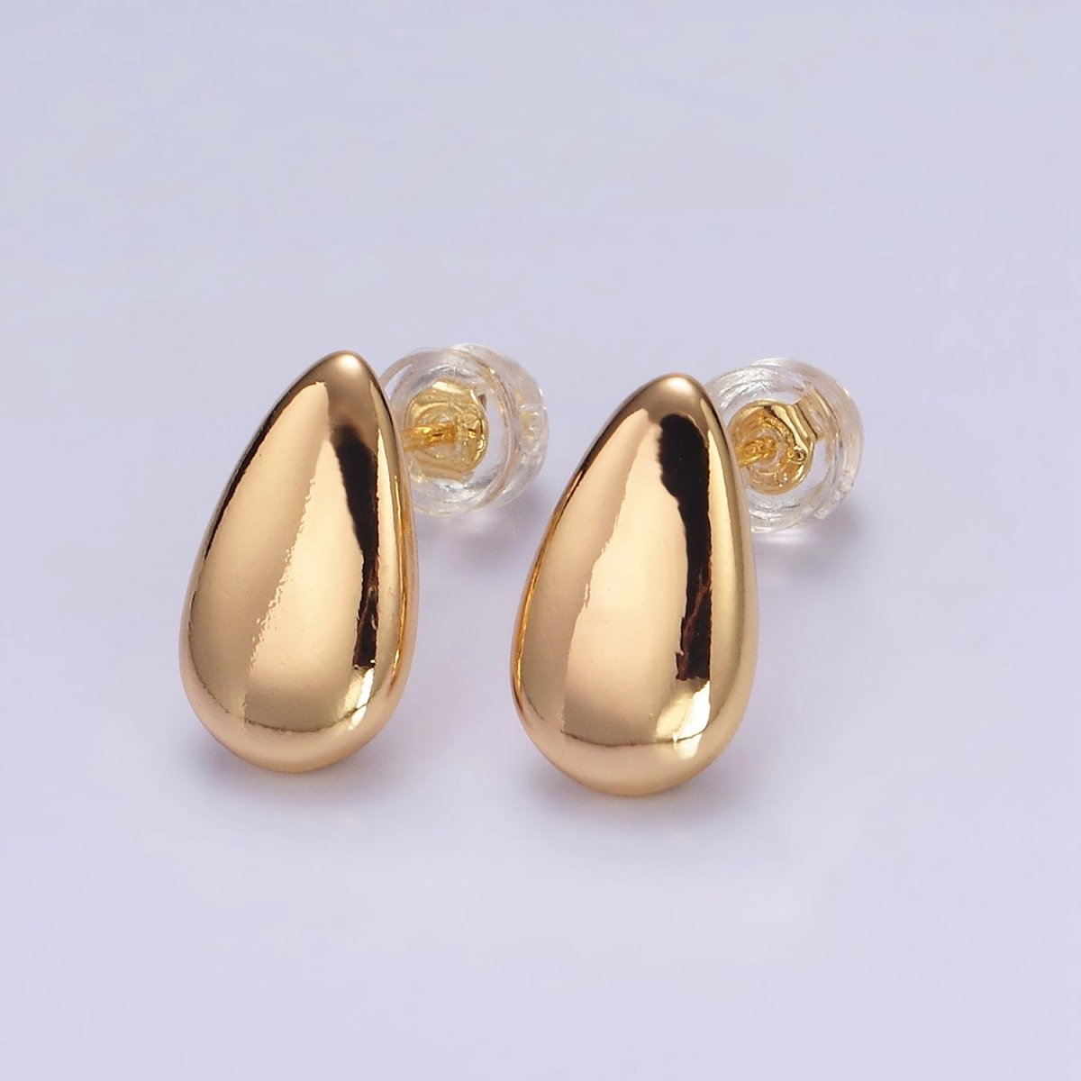 OS 16K Gold Filled 13mm Teardrop Minimalist Stud Earrings | AE894 - DLUXCA