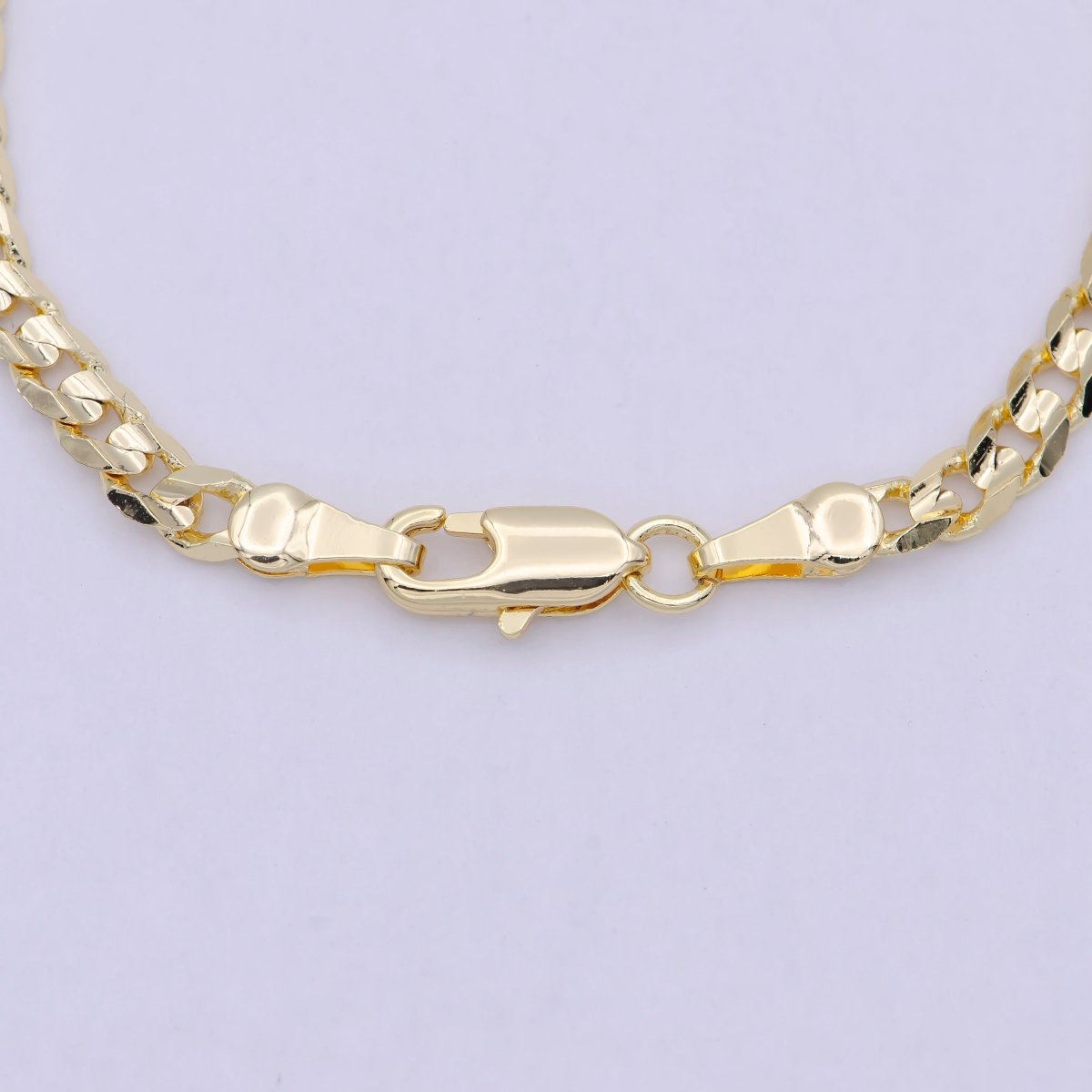 OS 18k Gold Filled Cuban Link Chain Bracelet 7", Gold Curb Chain Bracelet, Miami Cuban Bracelet, Cuban Chain Bracelet Women WA-847 - DLUXCA