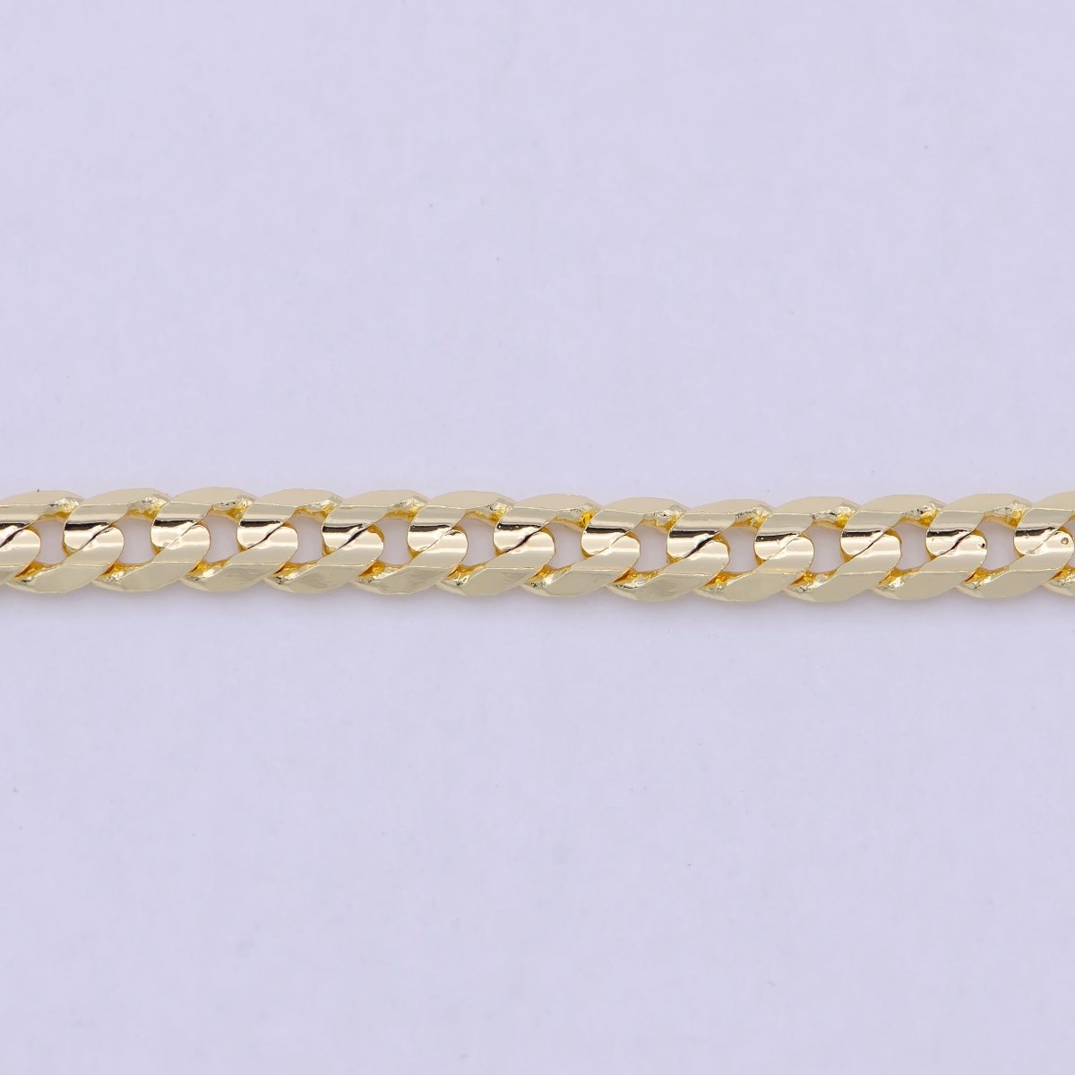 OS 18k Gold Filled Cuban Link Chain Bracelet 7", Gold Curb Chain Bracelet, Miami Cuban Bracelet, Cuban Chain Bracelet Women WA-847 - DLUXCA