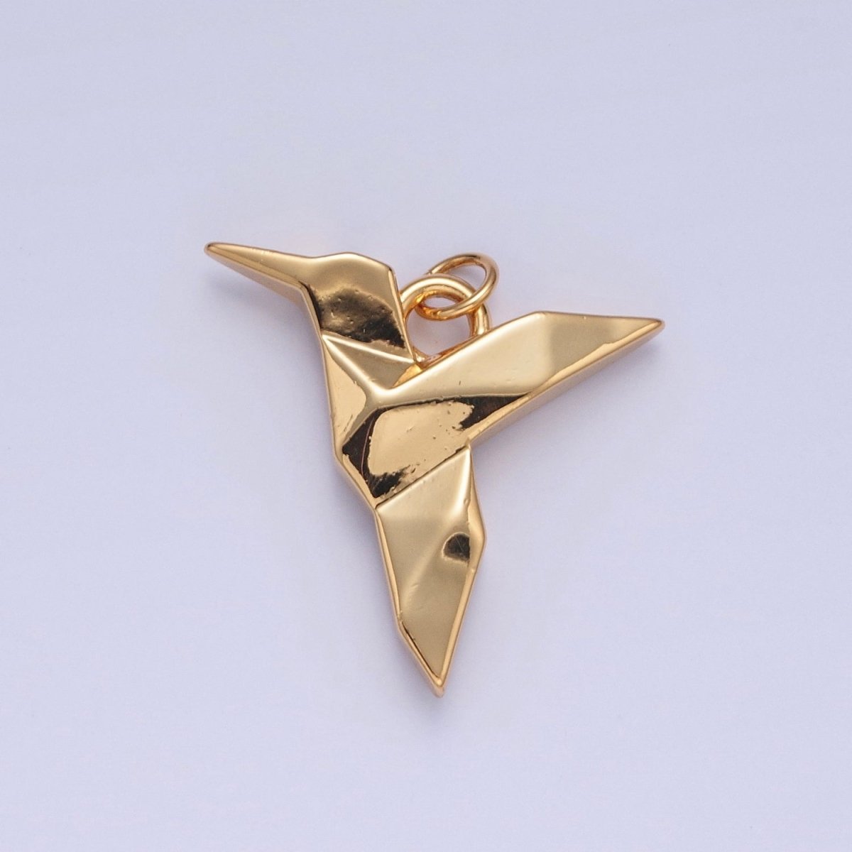 OS 18K Gold Filled Origami Hummingbird Bird Animal Charm | X-077 - DLUXCA