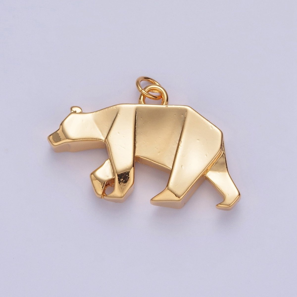 OS 18K Gold Filled Origami Polar Black Brown Bear Forest Animal Charm | X-079 - DLUXCA