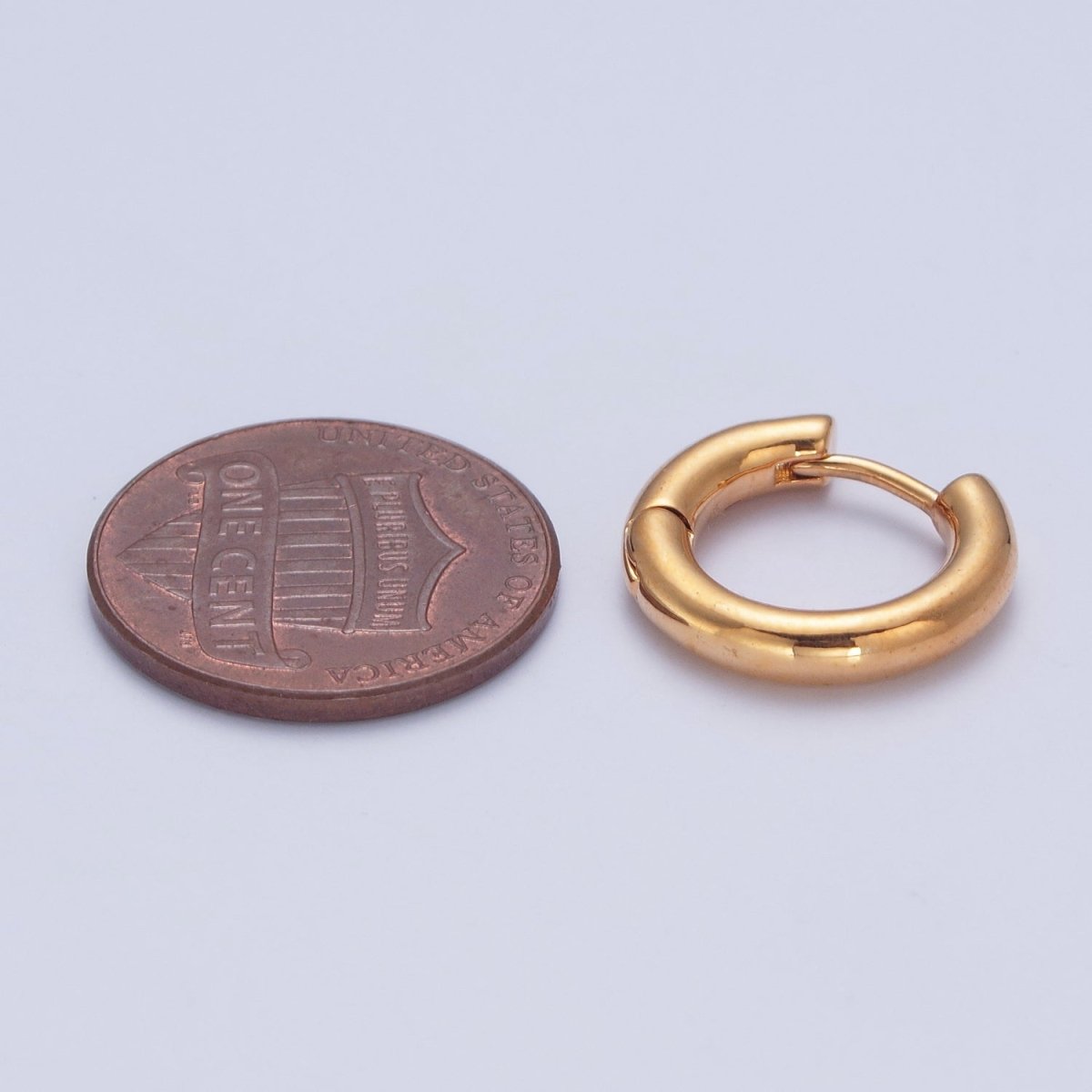 OS 24K Gold Filled 16mm Minimalist Huggie Hoop Earrings | P-407 - DLUXCA