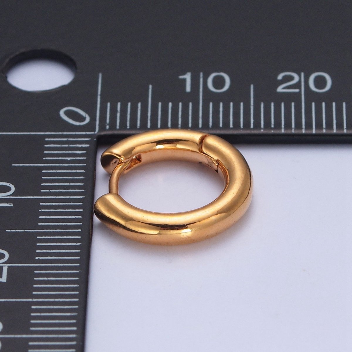 OS 24K Gold Filled 16mm Minimalist Huggie Hoop Earrings | P-407 - DLUXCA