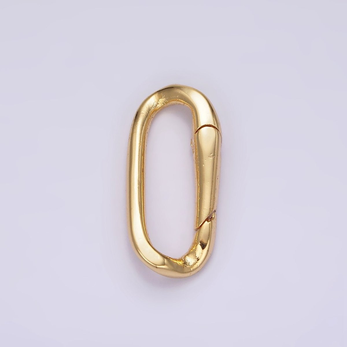 OS 24K Gold Filled 21mm Edged Paperclip Oblong Push Spring Gate Minimalist Findings Supply | Z574 - DLUXCA