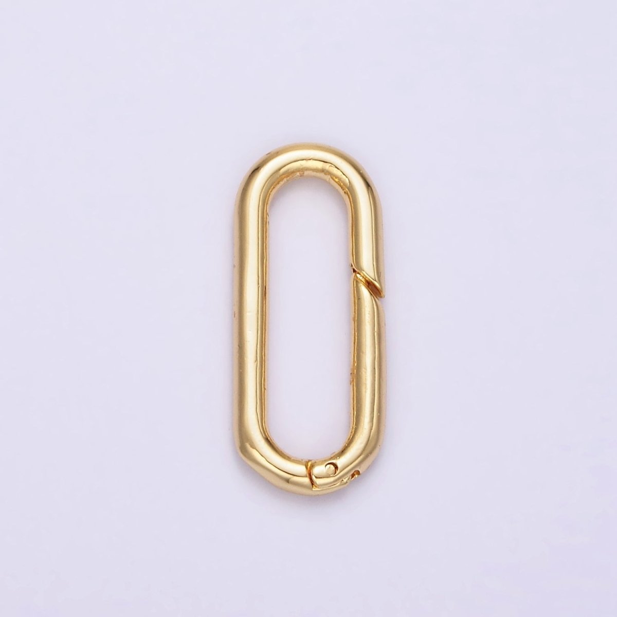 OS 24K Gold Filled 21mm Push Oblong Oval Spring Gate Minimalist Findings Supply | Z575 - DLUXCA