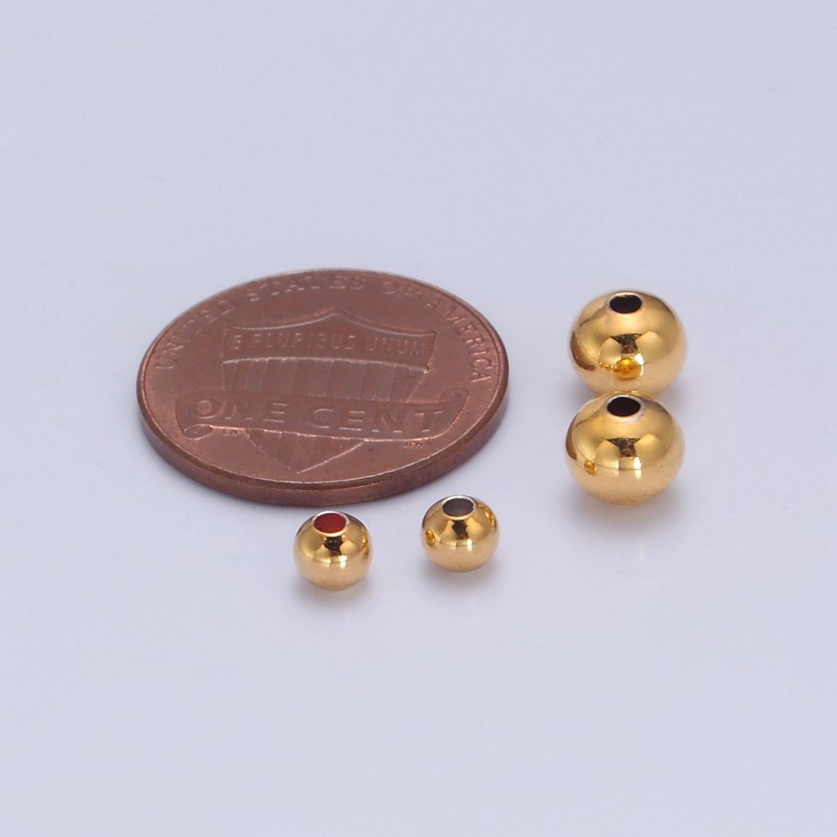 OS 4mm / 6mm 24K Gold Filled Beads. Gold Spacer Beads, Gold Spacer Ball Bracelet Connectors, Wholesale Jewelry Supplier L-744 L-745 - DLUXCA