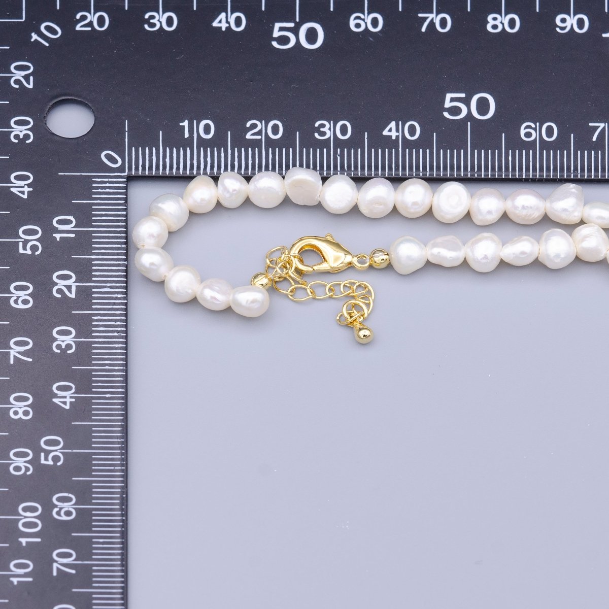 OS 6.4mm Round White Freshwater Pearl 14 Inch Choker Necklace | WA-1498 Clearance Pricing - DLUXCA
