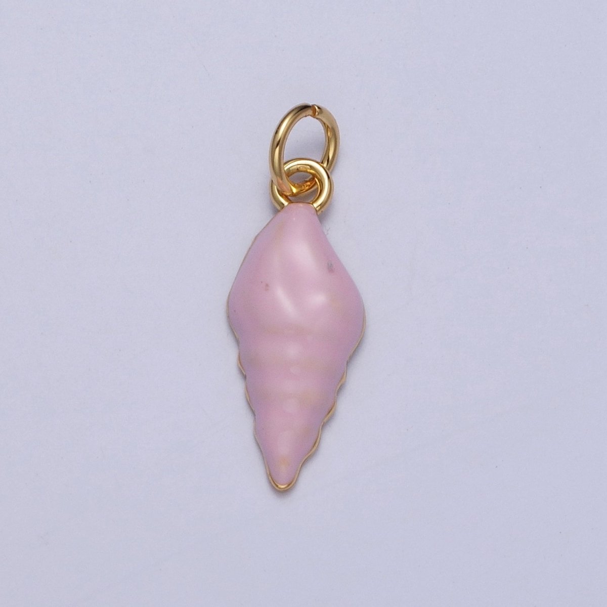 OS Baby Pink Enamel Conch Sea Shell Charm For Summer Beach Jewelry Making G-232 - DLUXCA