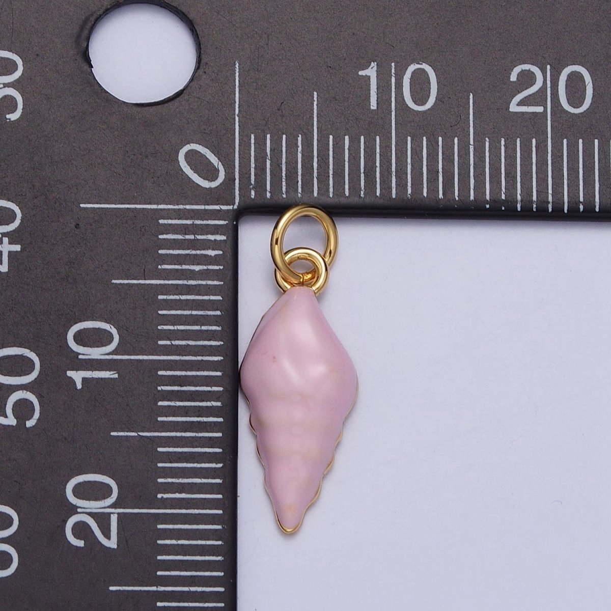 OS Baby Pink Enamel Conch Sea Shell Charm For Summer Beach Jewelry Making G-232 - DLUXCA