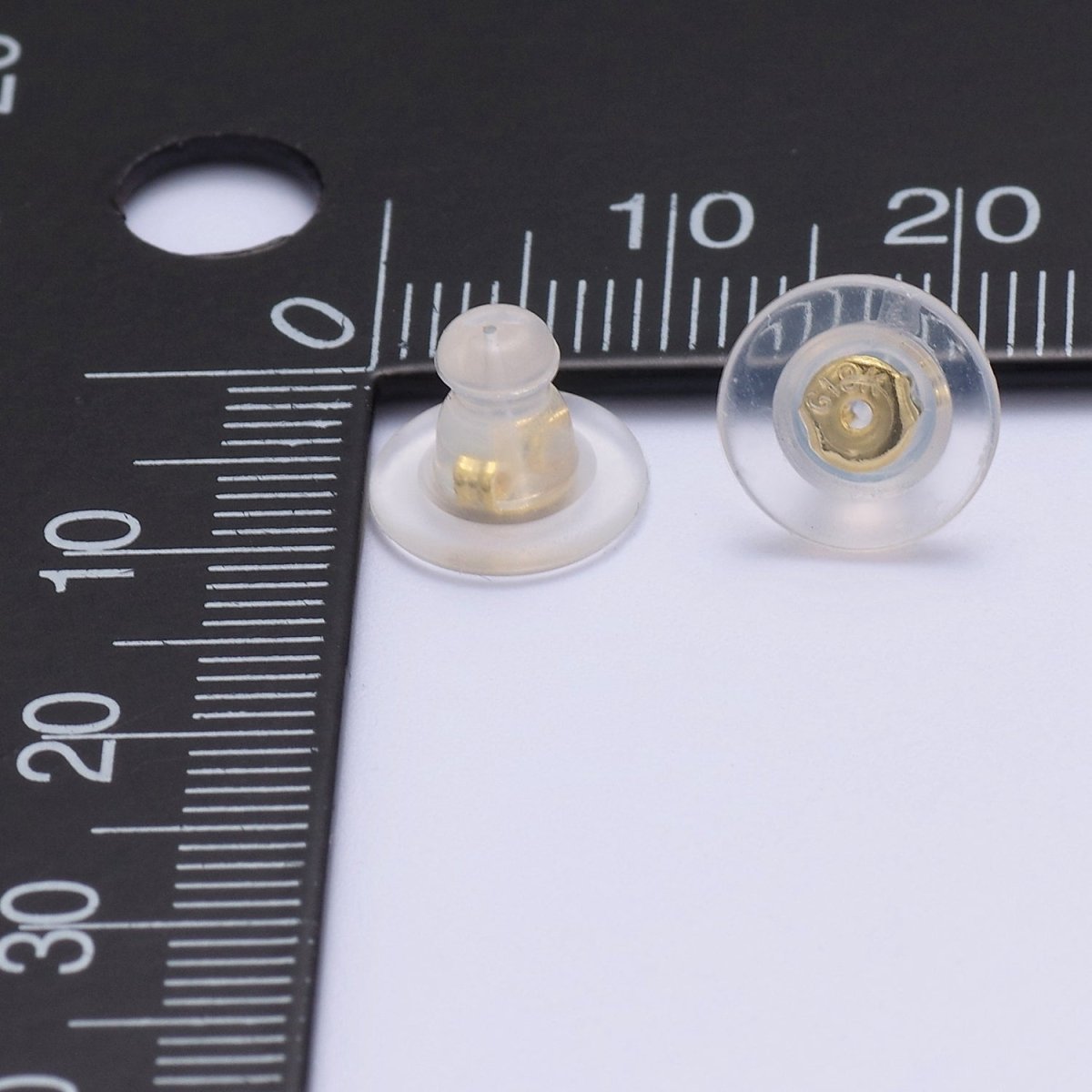 OS Bullet Clutch Earring Backs for Studs with Pad Rubber Earring Stoppers Pierced Safety Backs K-231 - DLUXCA