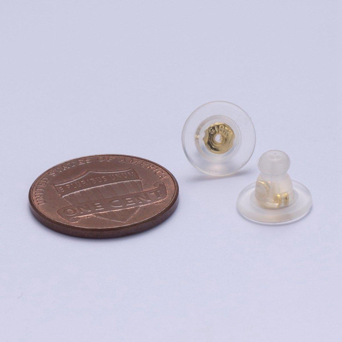 OS Bullet Clutch Earring Backs for Studs with Pad Rubber Earring Stoppers Pierced Safety Backs K-231 - DLUXCA