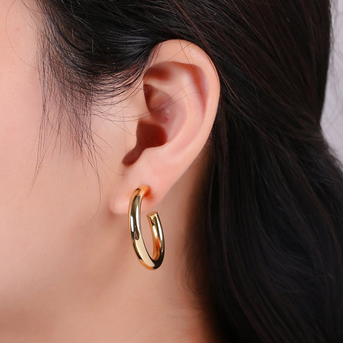 OS Chunky Gold Hoop, Gold Earrings, 14K Gold Filled Earring, Chunky ...