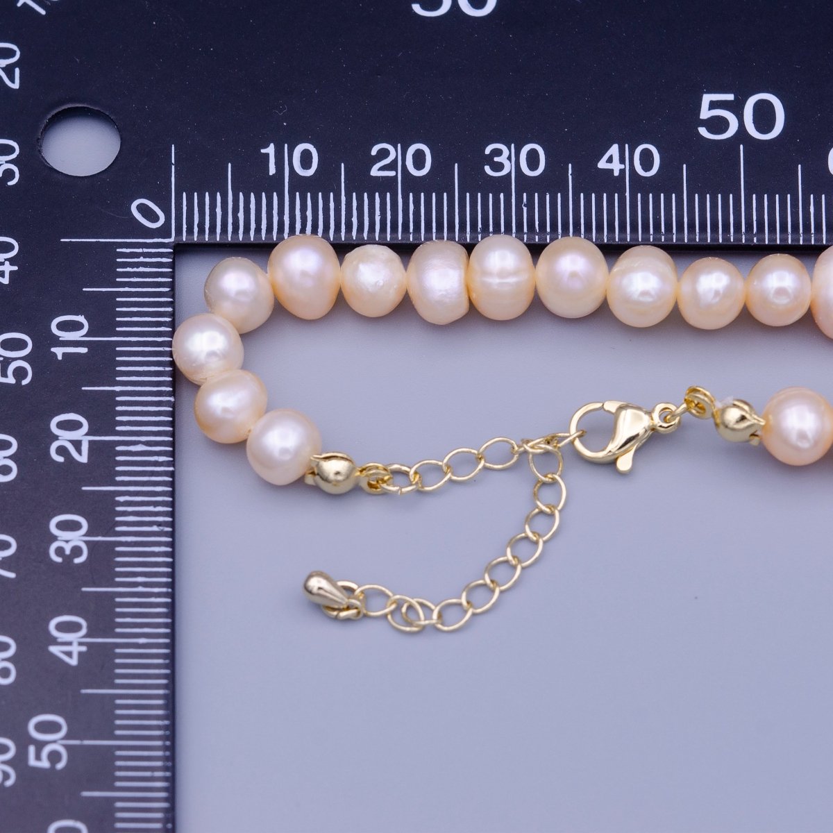 OS Clearance Pricing BLOWOUT 7.7mm Pink Round Natural Freshwater Pearl 14.5 Inch Choker Necklace | WA-1484 - DLUXCA