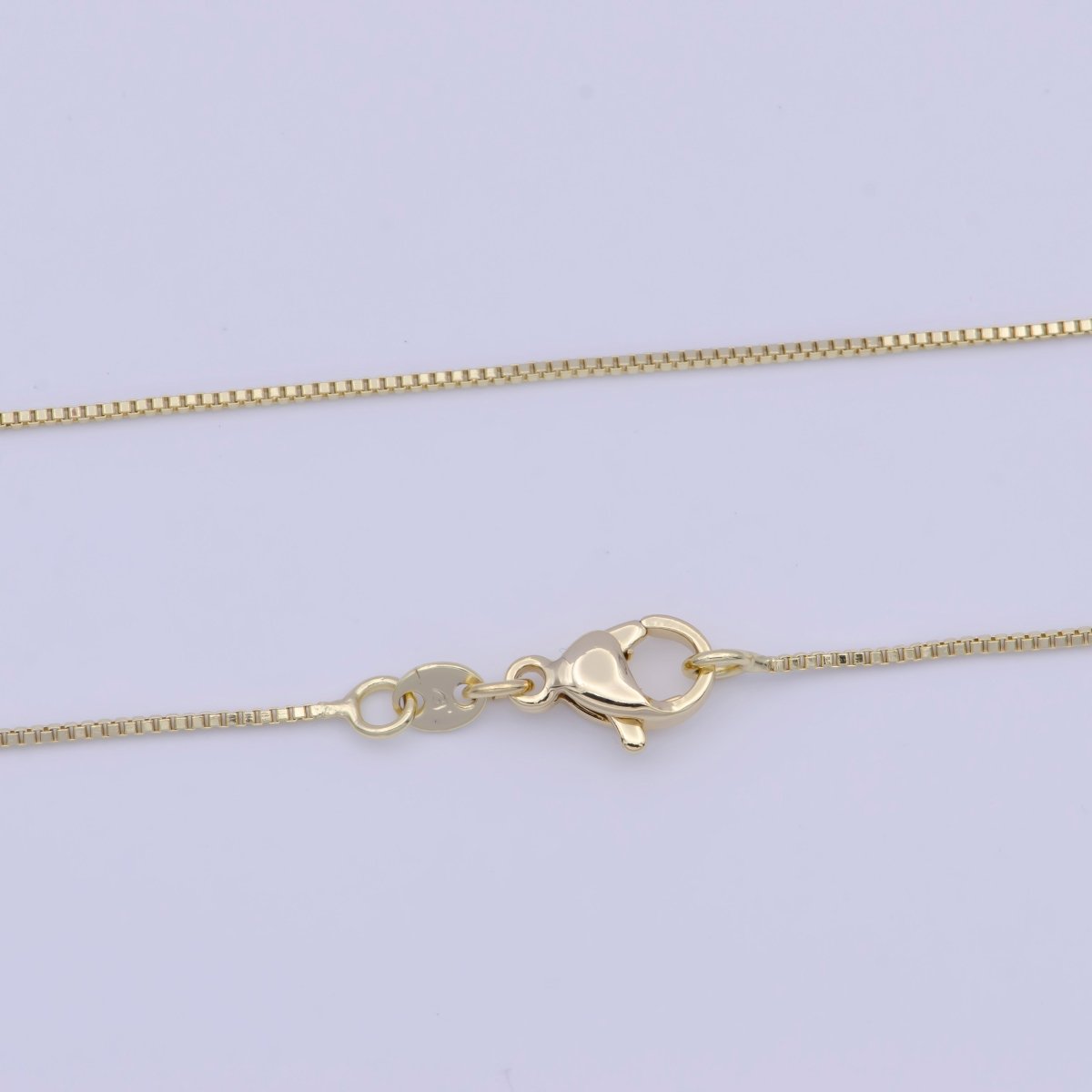 OS Clearance Pricing Overstock Fine Box Chain 18" Ready to Wear 14k Gold Filled Box Chain with Lobster Clasp, Simple Everyday Layering Necklace WA-1116 - DLUXCA