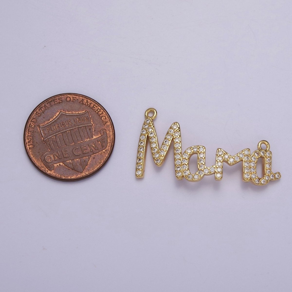 OS Cubic Mama Charm Connector Necklace Pendant 14k gold Filled Mother Mom Mama Link Connector for Bracelet Necklace Motherhood F-167 - DLUXCA