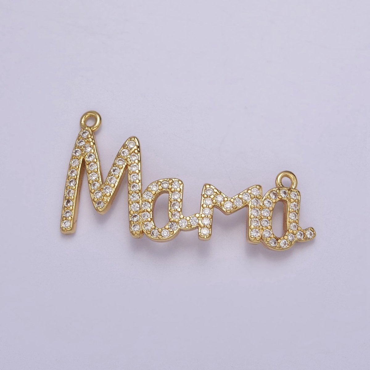 OS Cubic Mama Charm Connector Necklace Pendant 14k gold Filled Mother Mom Mama Link Connector for Bracelet Necklace Motherhood F-167 - DLUXCA