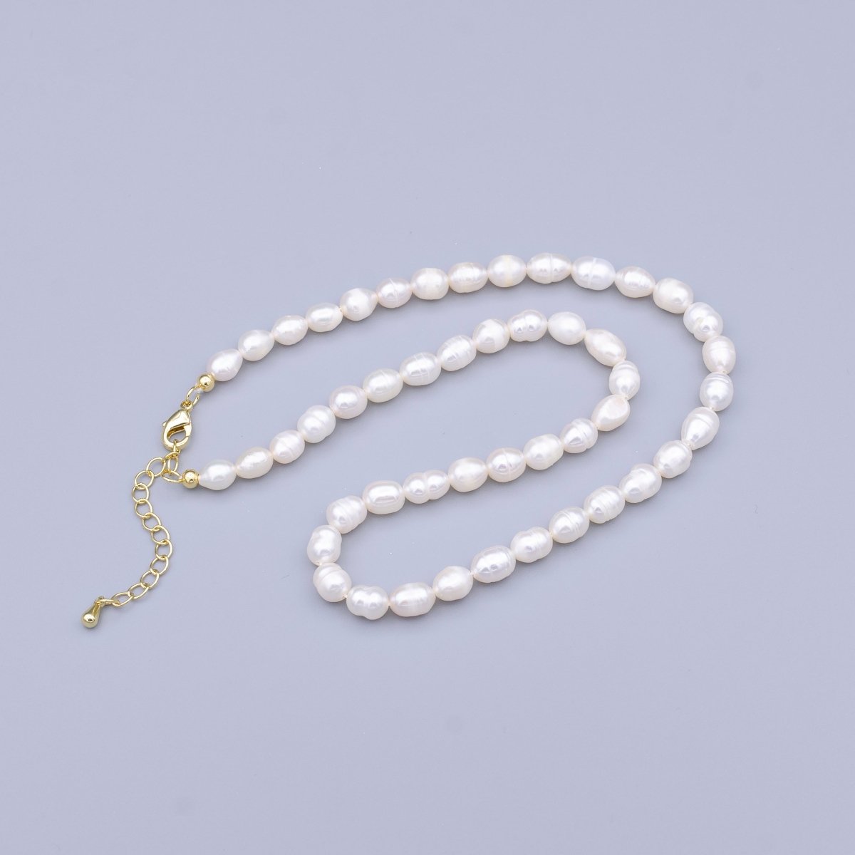 OS Dainty 5.6mm White Freshwater Pearl Seeds 14.5 Inch Choker Necklace | WA-1502 Clearance Pricing - DLUXCA