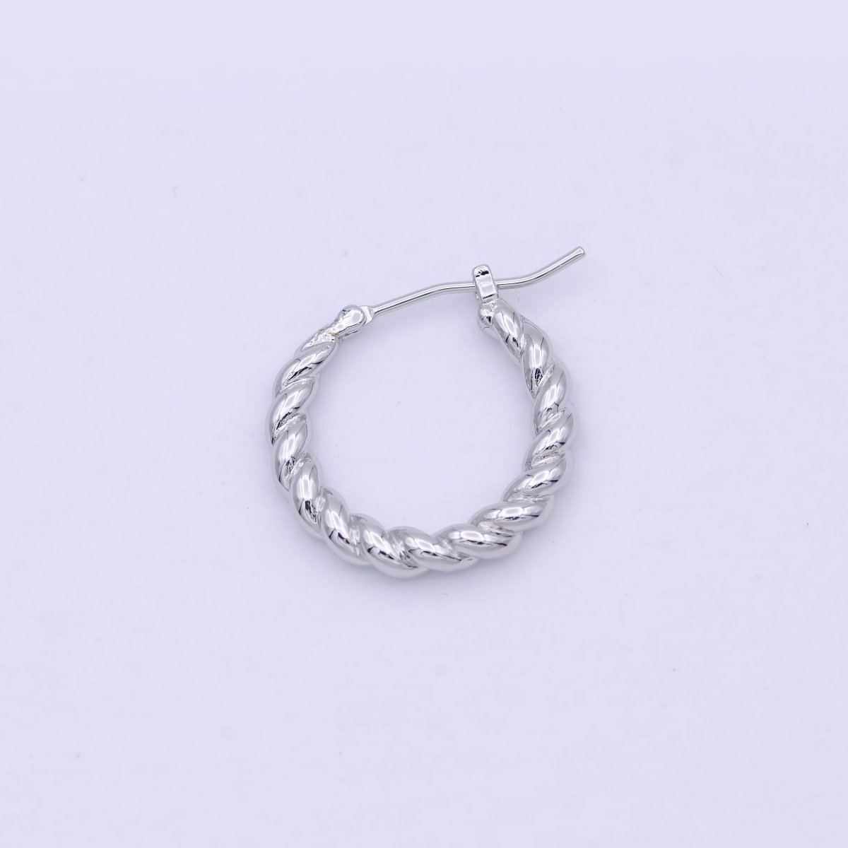 OS Dainty braided Hoop earrings - Twisted hoop earrings - Silver braided hoop earrings P-255 - DLUXCA