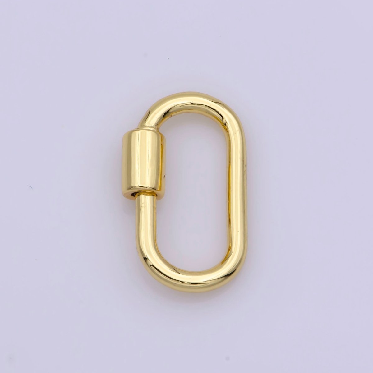 OS Dainty Carabiner Clasp in Gold Filled - Gold Oval with Screw On Mechanism carabiner clasp Bracelet Clasp 16mmx9mm L-531 - DLUXCA