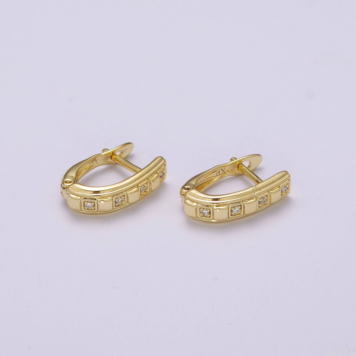 OS Dainty CZ Hoop Earrings Hypoallergenic 14K Gold Filled Huggie Hoop Earrings for Women T-206 - DLUXCA