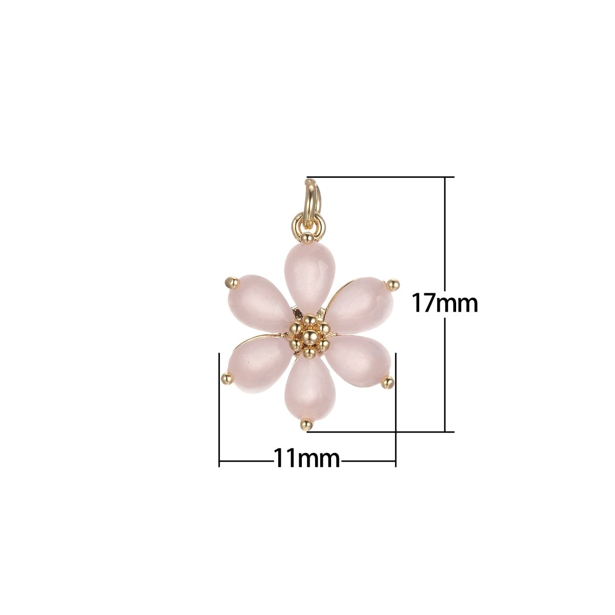 OS Dainty Daisy Flower Charm 17mm x 11mm, Arcylic Glass Floral Charm for Jewelry Making ,Pendant Necklace Bracelet Earring DIY BULK E-848-E-850 - DLUXCA