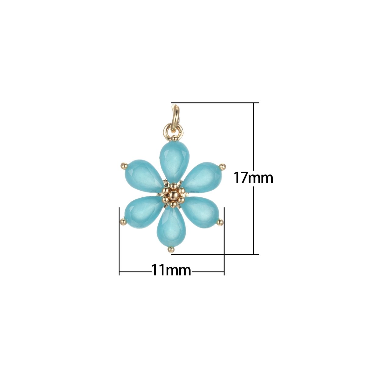 OS Dainty Daisy Flower Charm 17mm x 11mm, Arcylic Glass Floral Charm for Jewelry Making ,Pendant Necklace Bracelet Earring DIY BULK E-848-E-850 - DLUXCA