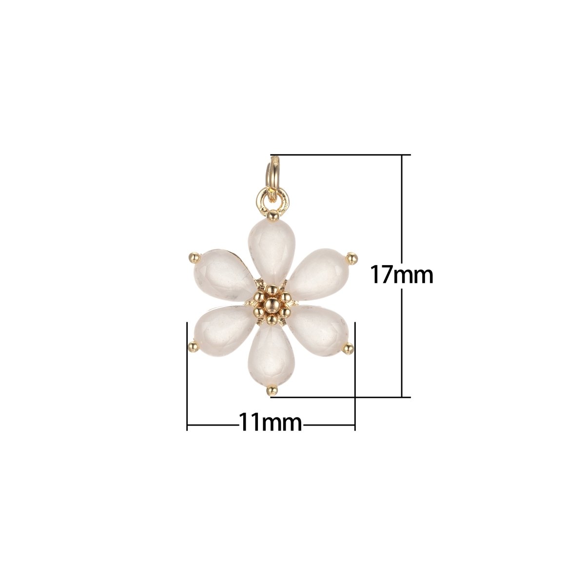 OS Dainty Daisy Flower Charm 17mm x 11mm, Arcylic Glass Floral Charm for Jewelry Making ,Pendant Necklace Bracelet Earring DIY BULK E-848-E-850 - DLUXCA