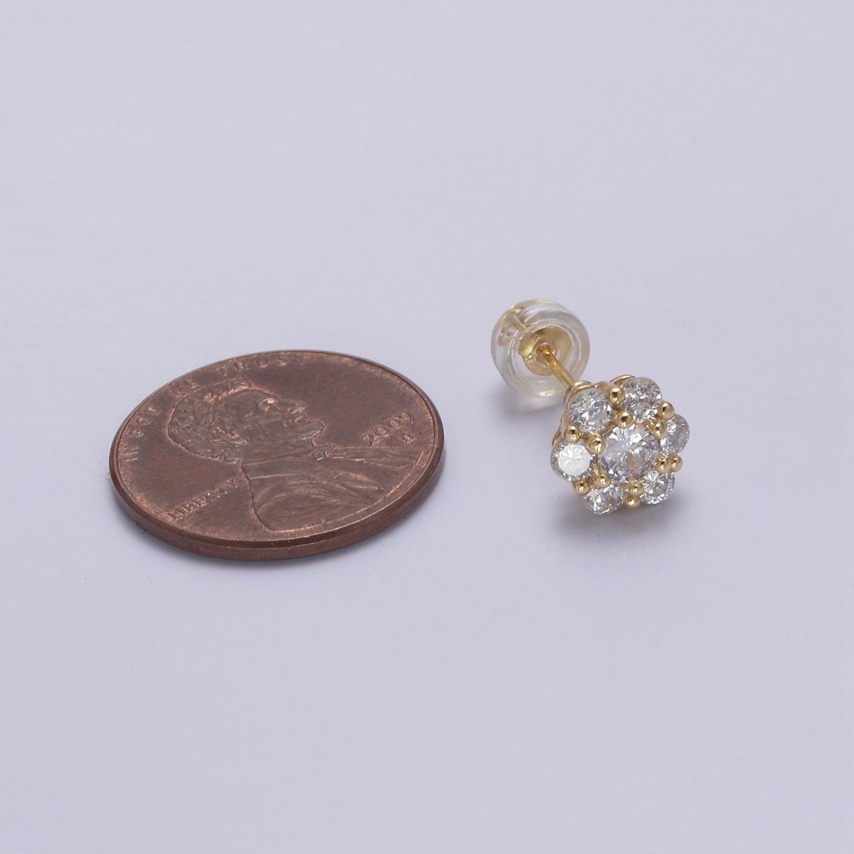 OS Dainty Flower Earring Cartilage Stud Earring, Tragus Stud, Perfect Gift Idea, Minimalist Earring, Dainty CZ Flower Stud T-342 - DLUXCA