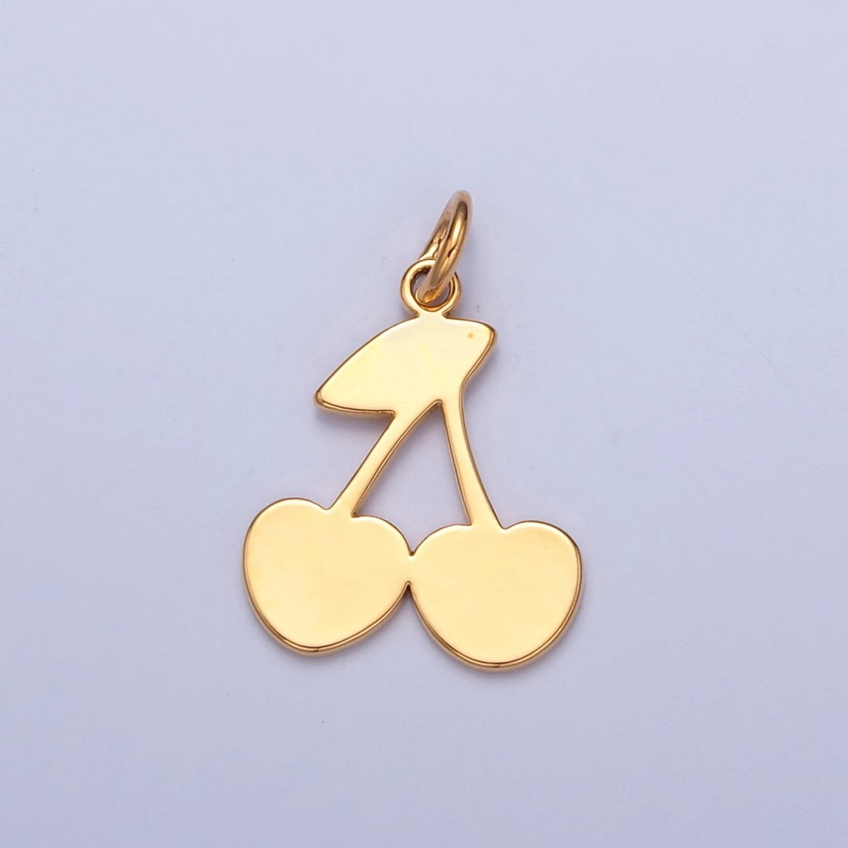 OS Dainty Gold Flat Cherry Pendant Only Charm for Necklace Bracelet Earring 14K or 24K Gold Filled W-252 W-468 - DLUXCA