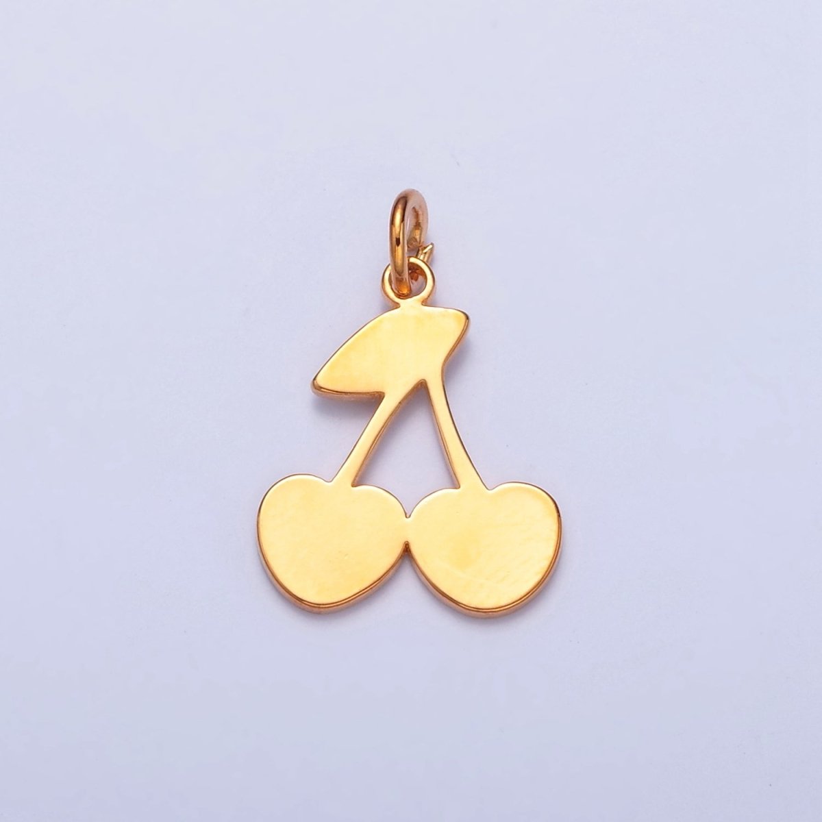 OS Dainty Gold Flat Cherry Pendant Only Charm for Necklace Bracelet Earring 14K or 24K Gold Filled W-252 W-468 - DLUXCA