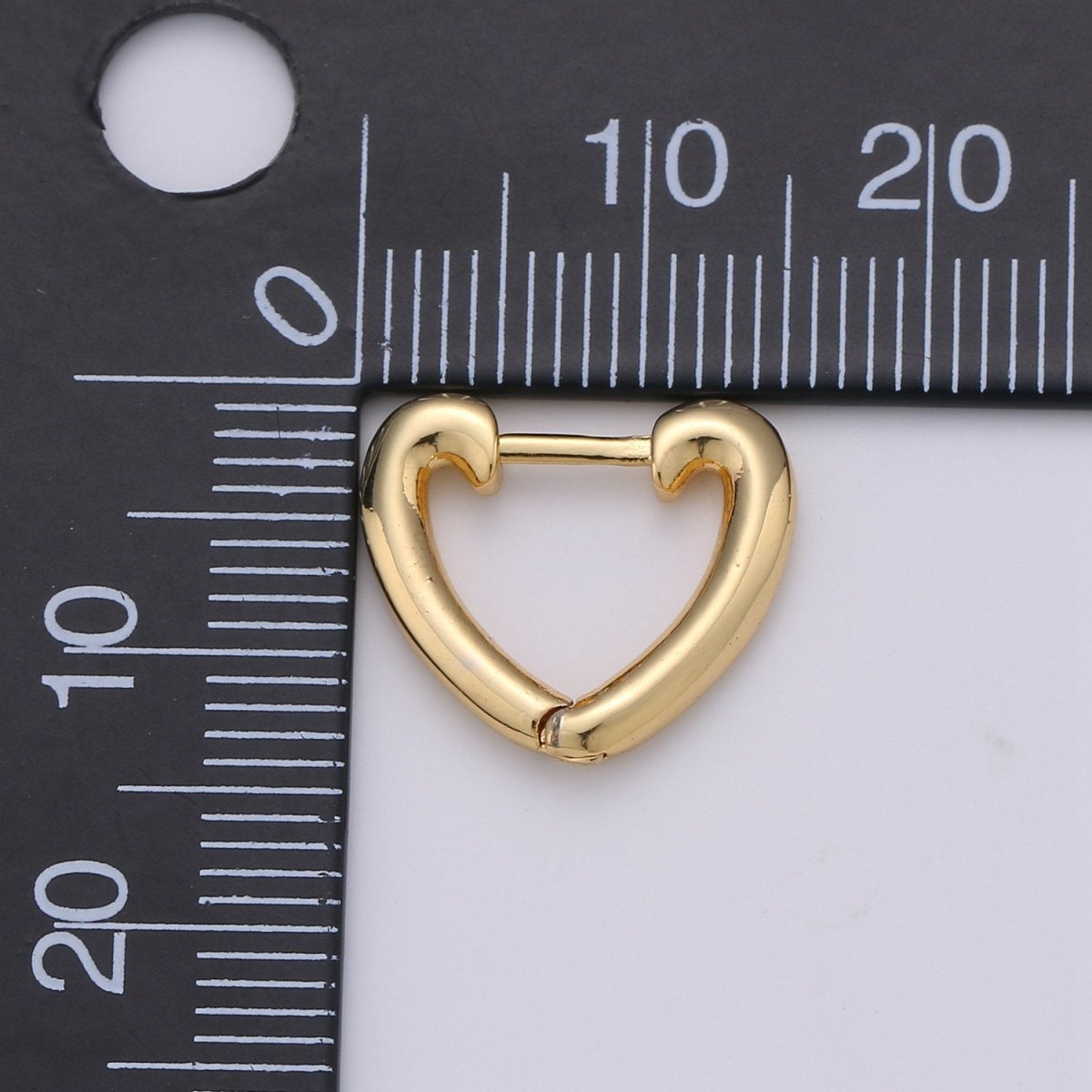 OS Dainty Gold Heart Hoop Earrings, Small Gold One Touch Hoops, Huggie Love Earring Gift For Her 24k Gold Filled Earring K-649 - DLUXCA