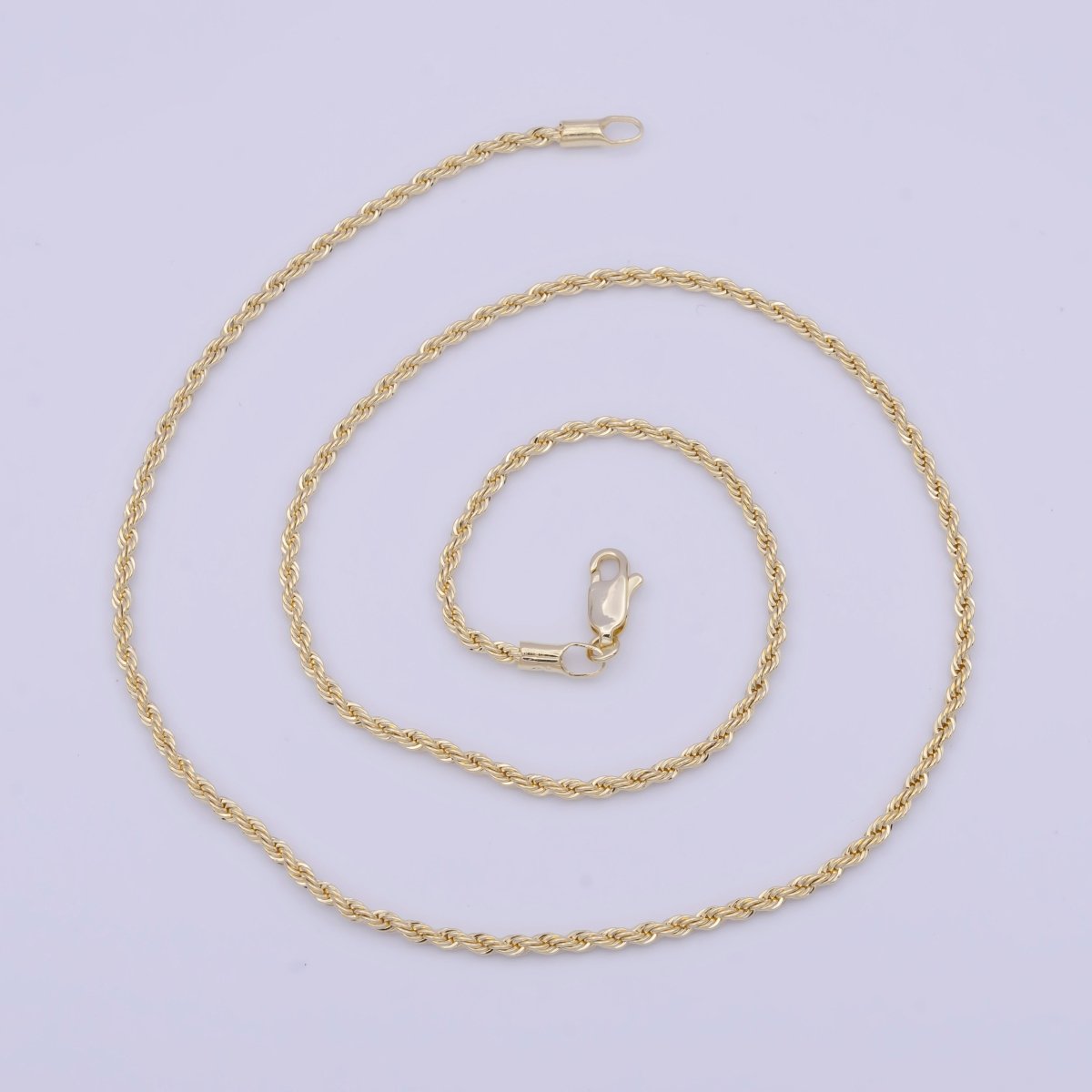 OS Dainty Gold Rope Chain Necklace 17.5 inch for Woman Jewelry Making Supply | WA-1114 Clearance Pricing - DLUXCA